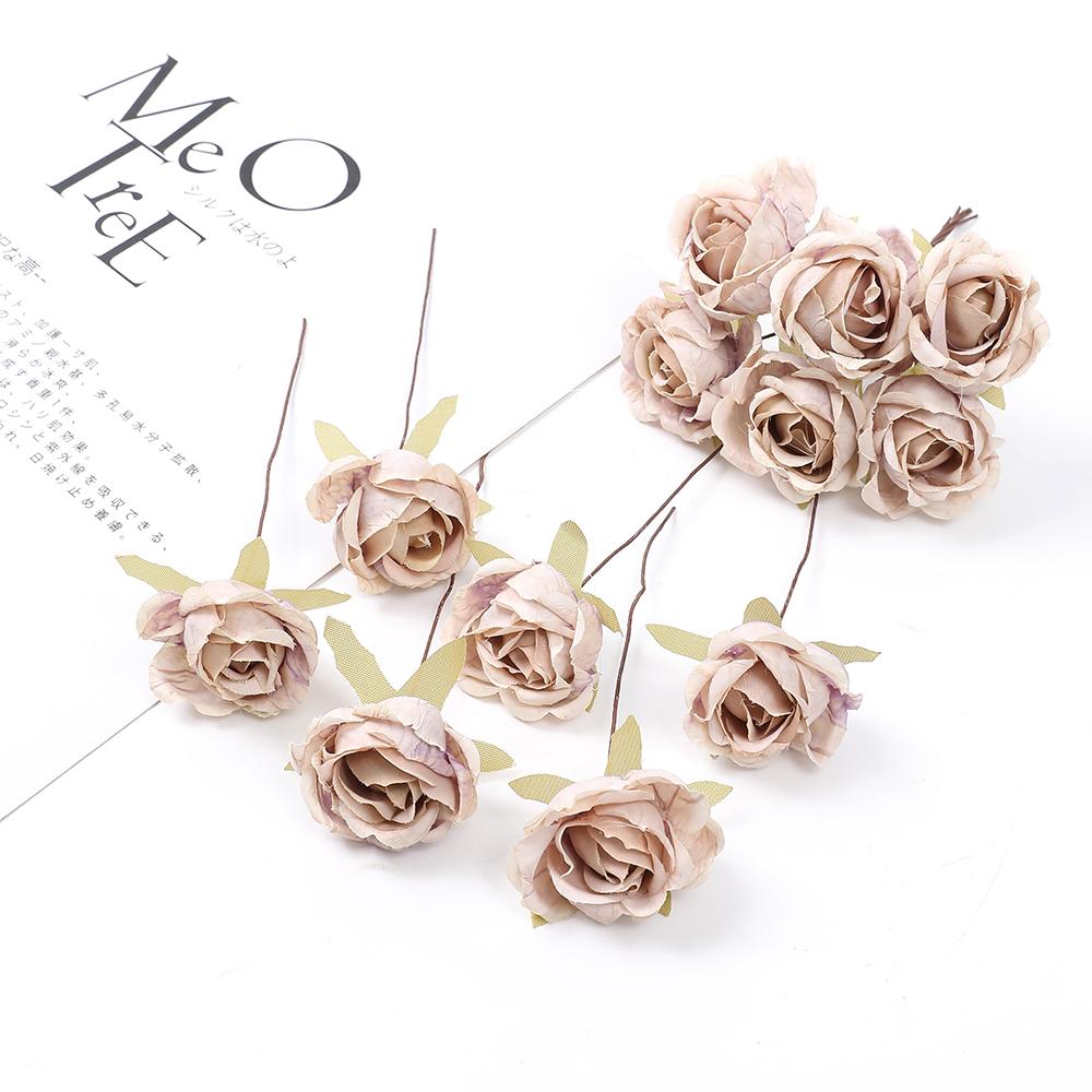 6Pcs/bunch Artificial Flowers Peony Bouquet for Home Room Decor Wedding Decoration Fake Flower DIY Wreaths Craft Gifts Accessory