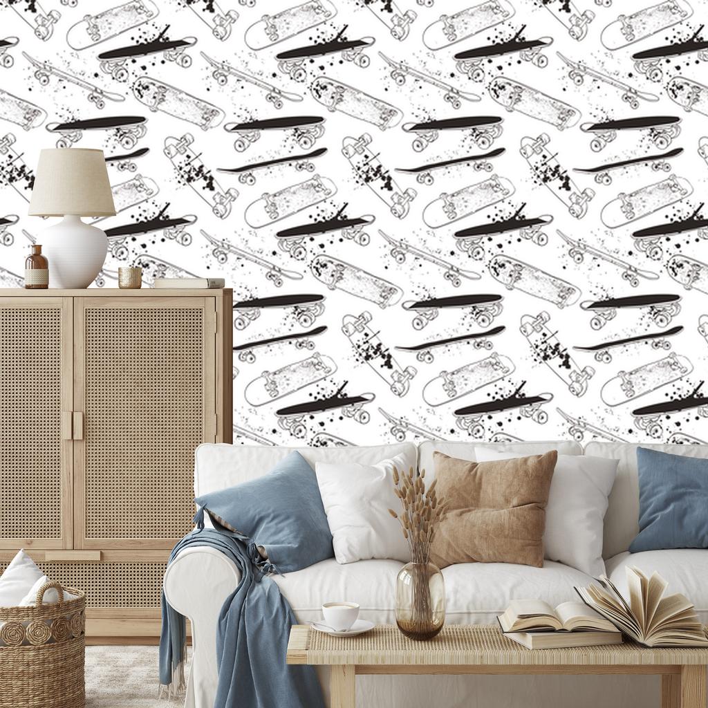 Skateboard graffiti wallpaper for living room and bedroom 50x1000