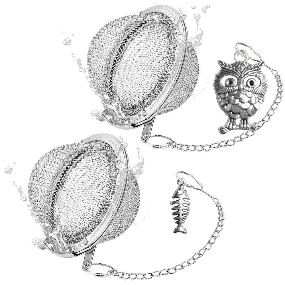 2PCS Fine Mesh Butterfly Bee Chain Tea Infuser Stainless Steel Tea Strainer Tea Filter Ball  Cooking