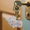 Cute Dog Hair Keychain Corgi Hair Storage Pendant Couple Car Key Chains Jewelry Souvenir Collection Gift Decor Dog Accessories