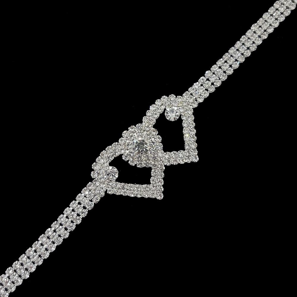 

Модный индивидуальный пляжный ножной браслет Love с бриллиантами, гальванический свет в форме сердца, роскошные инкрустированные стразами украшения для ног с каплями воды