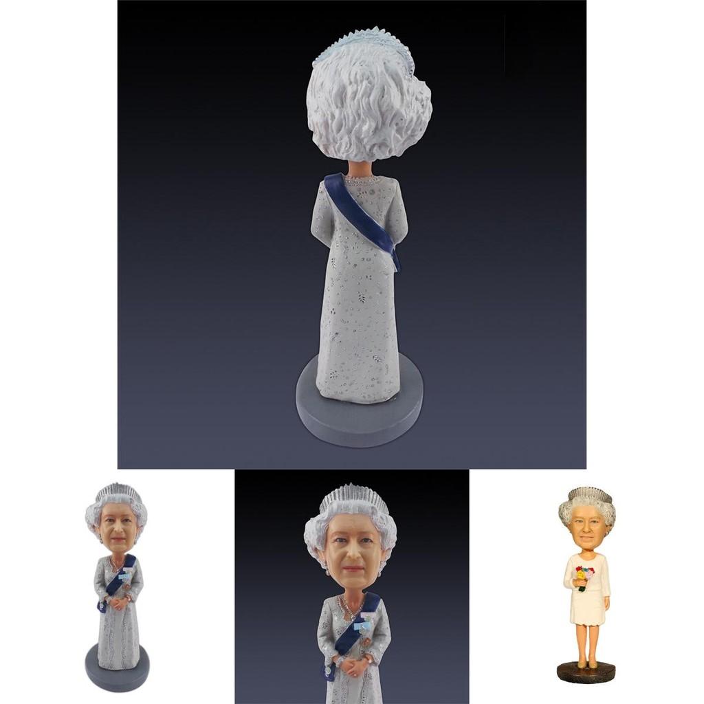 La Reine 70e Jubilé de Platine Statue Tête Bobble Matériau Résine Lourde Peinture Faite à la Main Décoration Maison Bureau