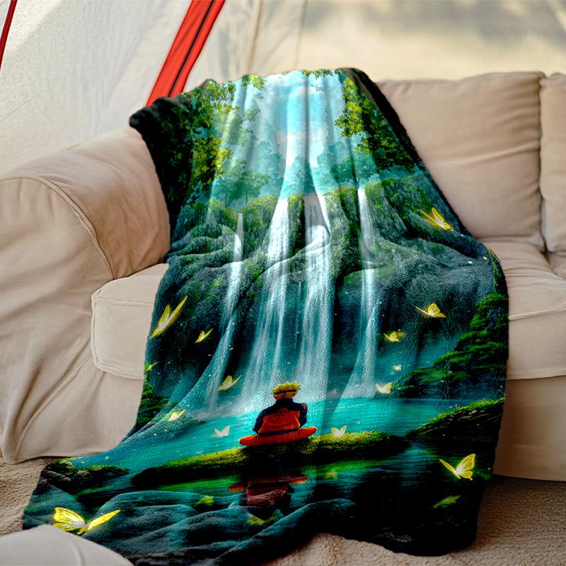 1pc Naruto Blanket, Home Printed Throw Blanket - Soft Blanket Gift for Family, Washable Sofa Bed Blanket