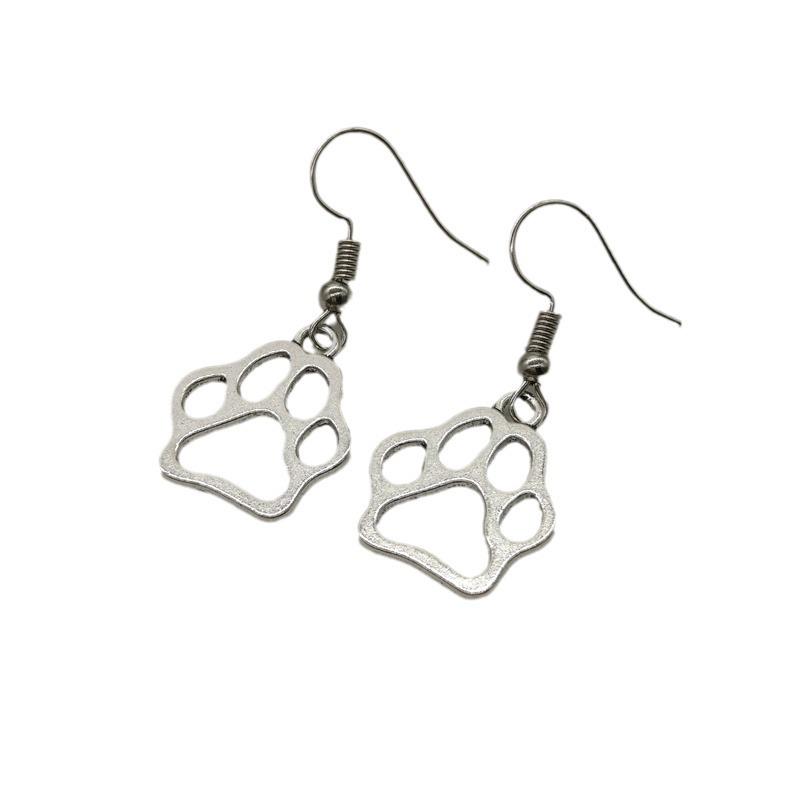 European & American Minimalist Punk Bear Paw Dangle Earrings - Versatile Retro Street Style