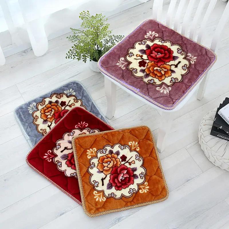 1 ks Podložka na židli Protiskluzová Náhodná barva Teplé podsedáky na židli Zesílená podložka na stoličku Pastýřské květiny 40x40CM Fleece