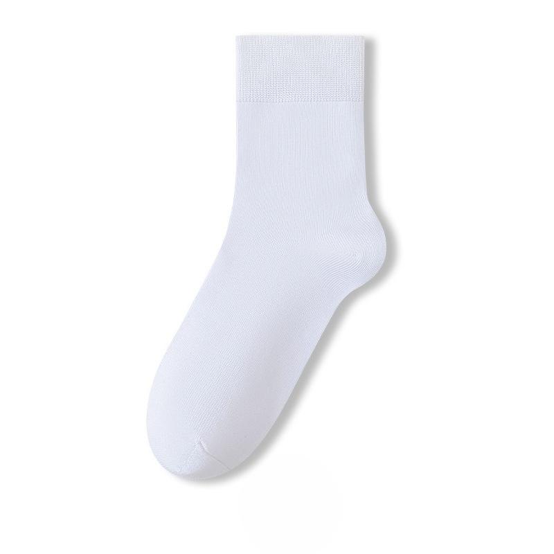 Men's Spring and Autumn Pure Cotton Pure Color Business Leisure Sweat Absorbing Breathable Antibacterial Socks