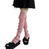 Japanese Ballet Styles Thigh High Leg Warmer Ribbed Knitted Split Buttons Over Knee Footless Socks for Fashionable Women