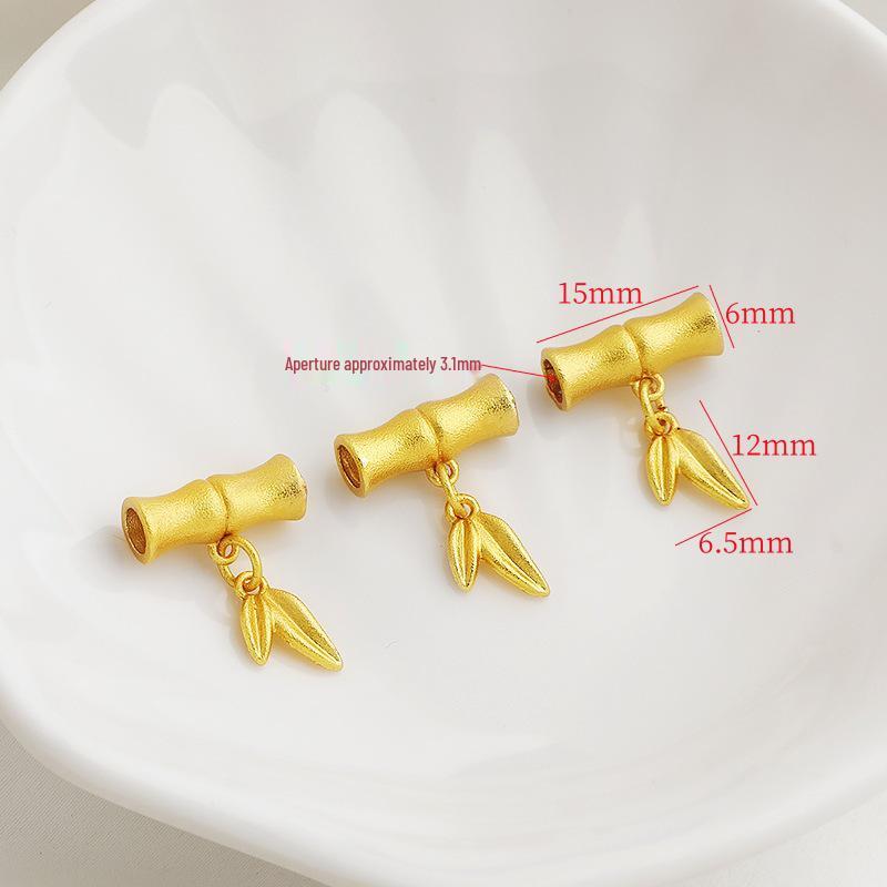 Gold-Plated Bamboo Leaf Charm Bracelet DIY Beading Kit