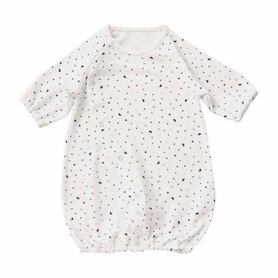 De Low Birth Weight Baby Smooth Star Pattern All Snap Newborn Baby Baby Clothes Twins NICU Cotton All Seasons Cute Star [Cream Coco] Two-way [crotch