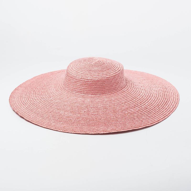 European and American Simple, Fashionable and Meticulous Straw, Light Flat-top Straw Hat, Sun Protection and Sunshade, Beach Big-brimmed Straw Hat,