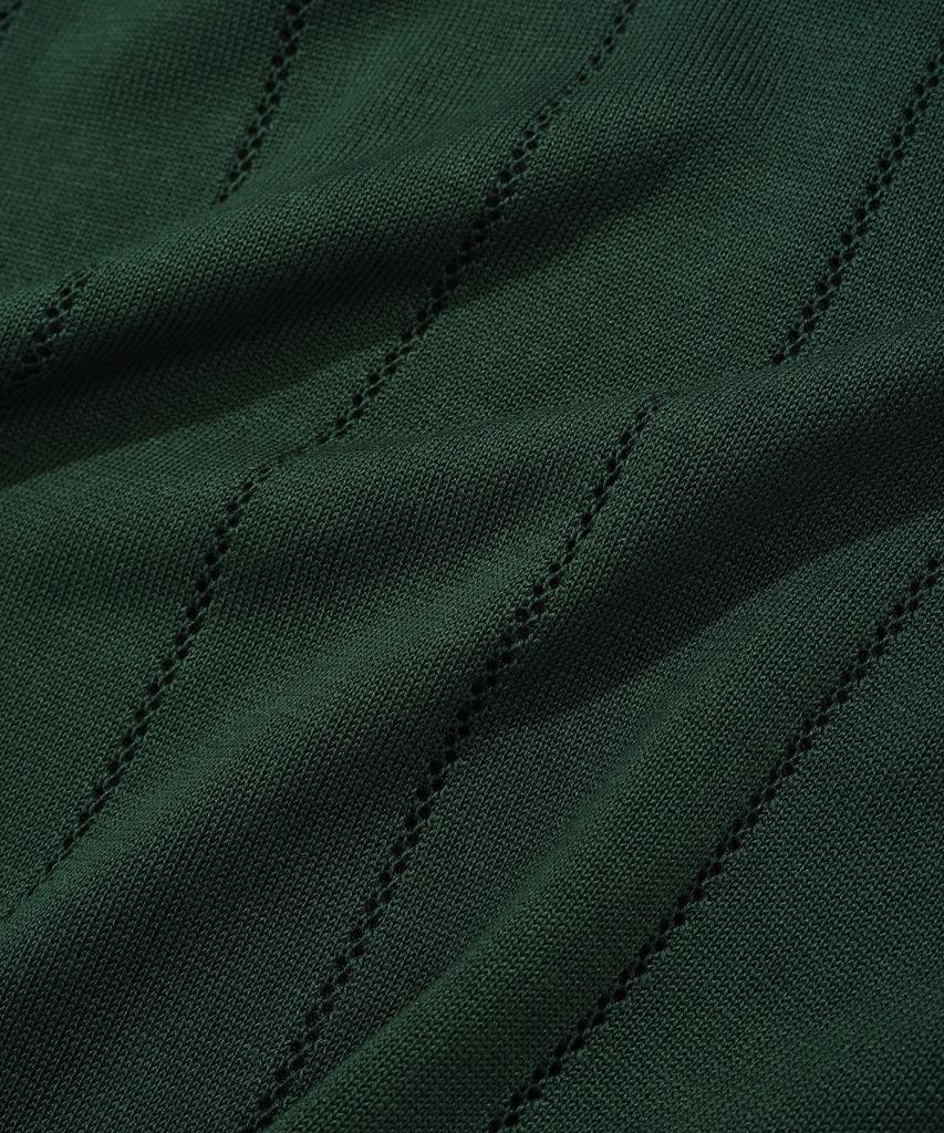 COVERNAT Skipper Collar Half Knit Green