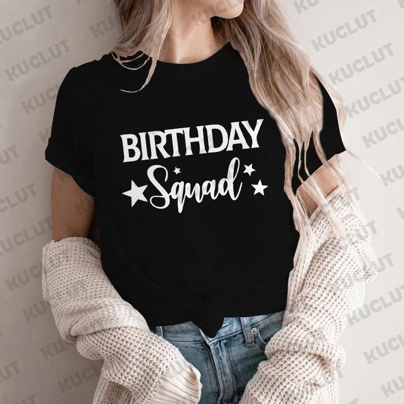 Papa, Mama, Schwester, Bruder des Geburtstagskinds Party-T-Shirt Familie passendes Outfit Harajuku Kleidung Unisex Tops Kurzarm-T-Shirts