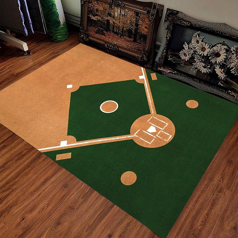 Sports Wind Tennis Court Pattern Carpet Game Interactive Anti Slip Carpet Living Room Bedroom Sofa Home Party Decoration