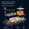 1306 Pcs Lighted Canal Boat House Diy Retro Building Blocks Toys Home Decor Ornament Kids Educational Assembly Toy Birthday Gift