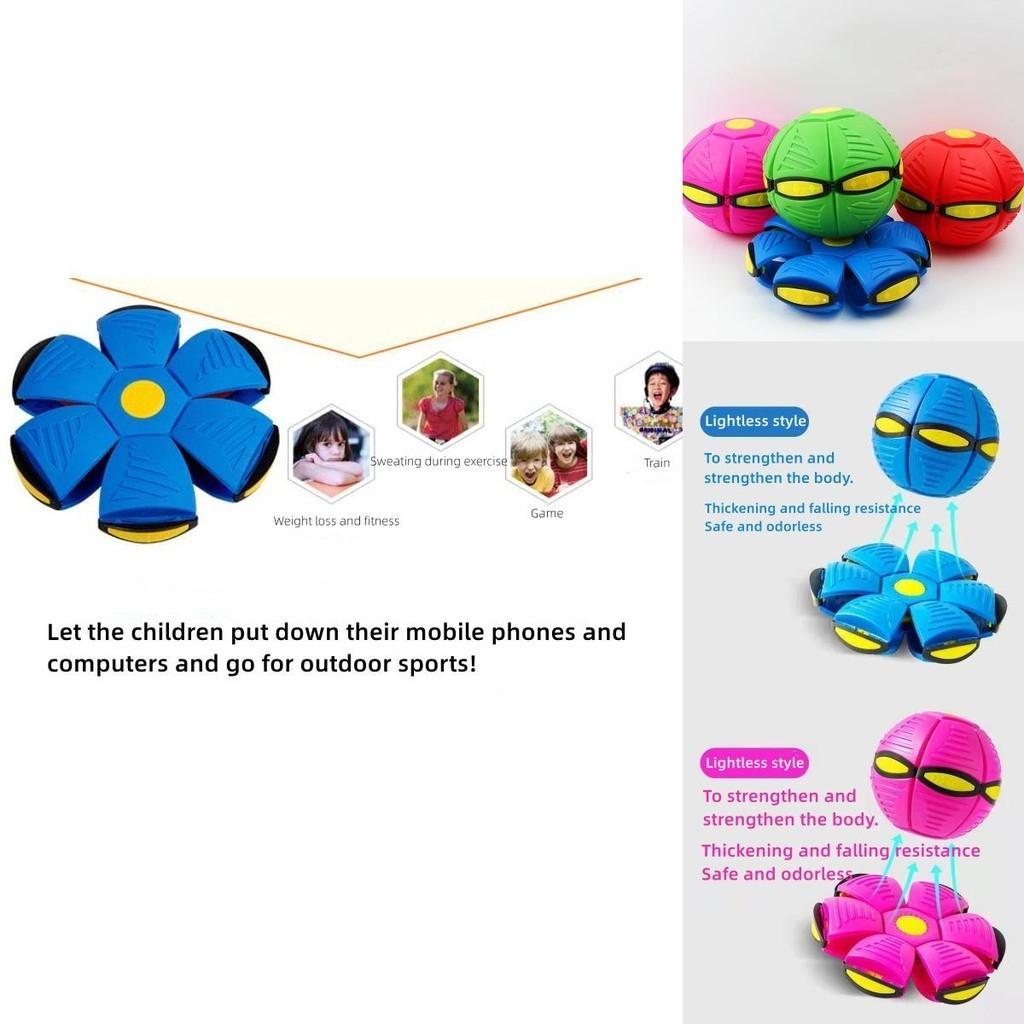 Family Fun Game Transforming Frisbee Ball Elastic Decompression 9.5" Disc/6.3" Ball