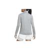 Nike Solid Color Logo Half-Zip High Neck Long Sleeve T-Shirt Women Tops Smoke-Gray CU3220-084