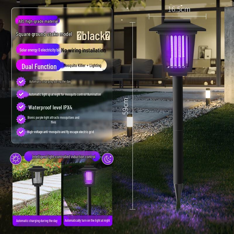 Outdoor Solar LED Mosquito Killer Lamp