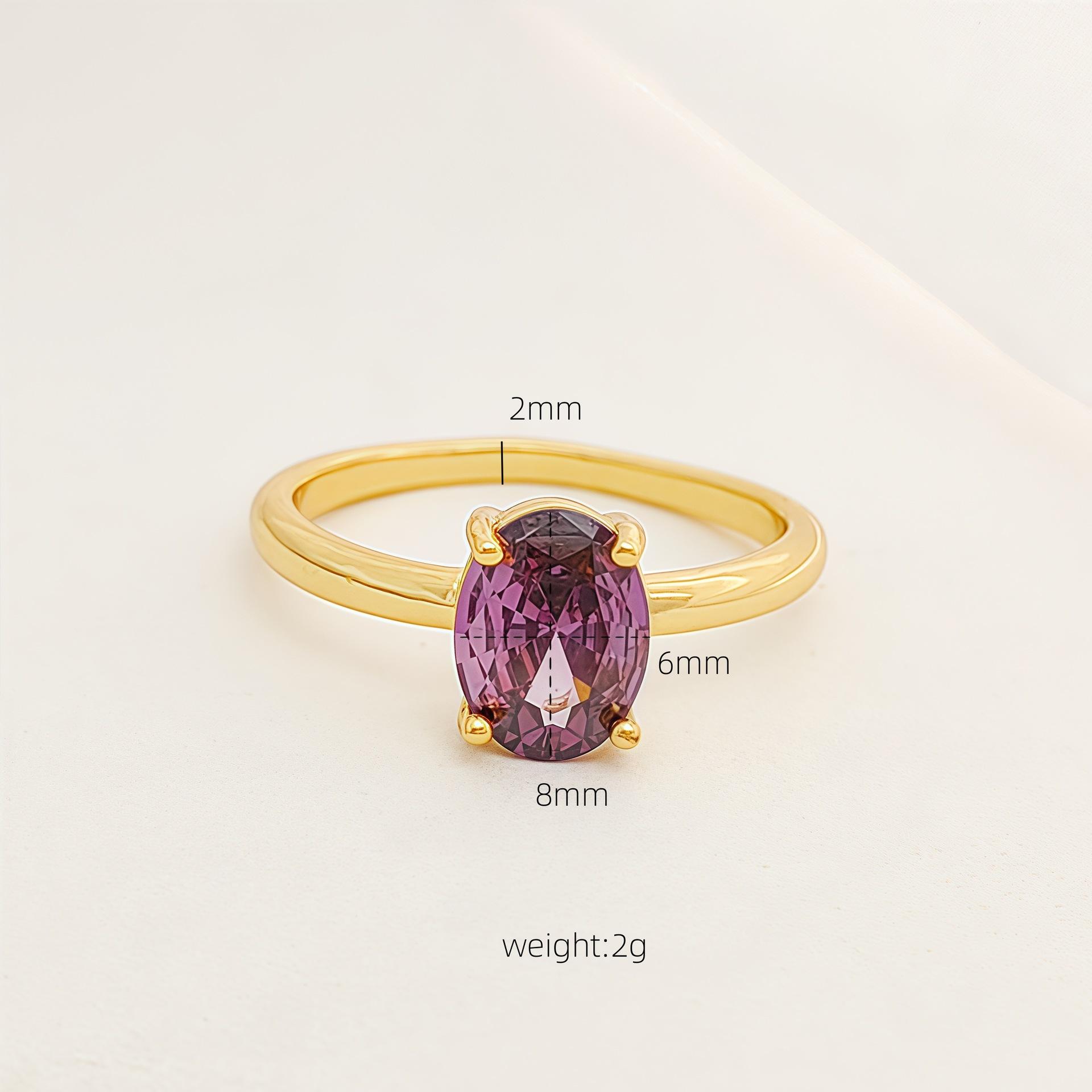 

Hot-selling new direct batch electroplated real gold super flash oval zircon ring women s high-end ring no. 10