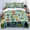 Summer beach hand-drawn patterns Print Soft Comfortable Duvet Cover Bedding Set Included 1*Duvet Cover 2*Pillowcases
