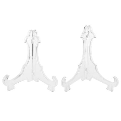 2Pcs 5/"9/"11/" Clear Plastic Plate Photo Display Stand Picture Frame Holder XR