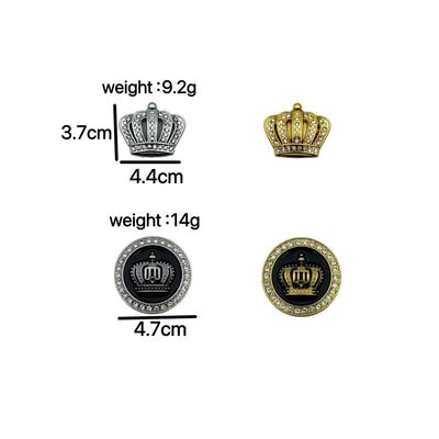 3D Crown Car Emblem Sticker: Small Metal Badge for Car Body Decoration