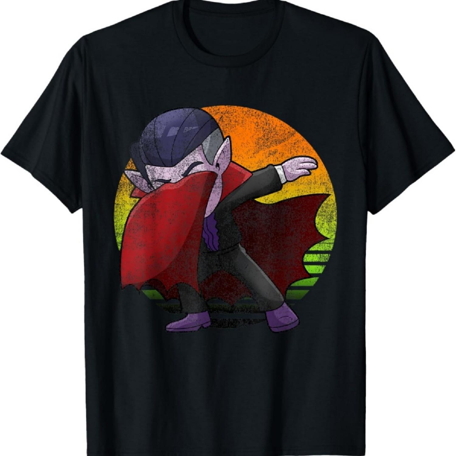 

Dabbing Vampire Dracula Retro Sunset Halloween Grunge Kids T-Shirt XXXXXL