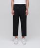 Loose Tapered Hidden Banding Crop Slacks [Black]