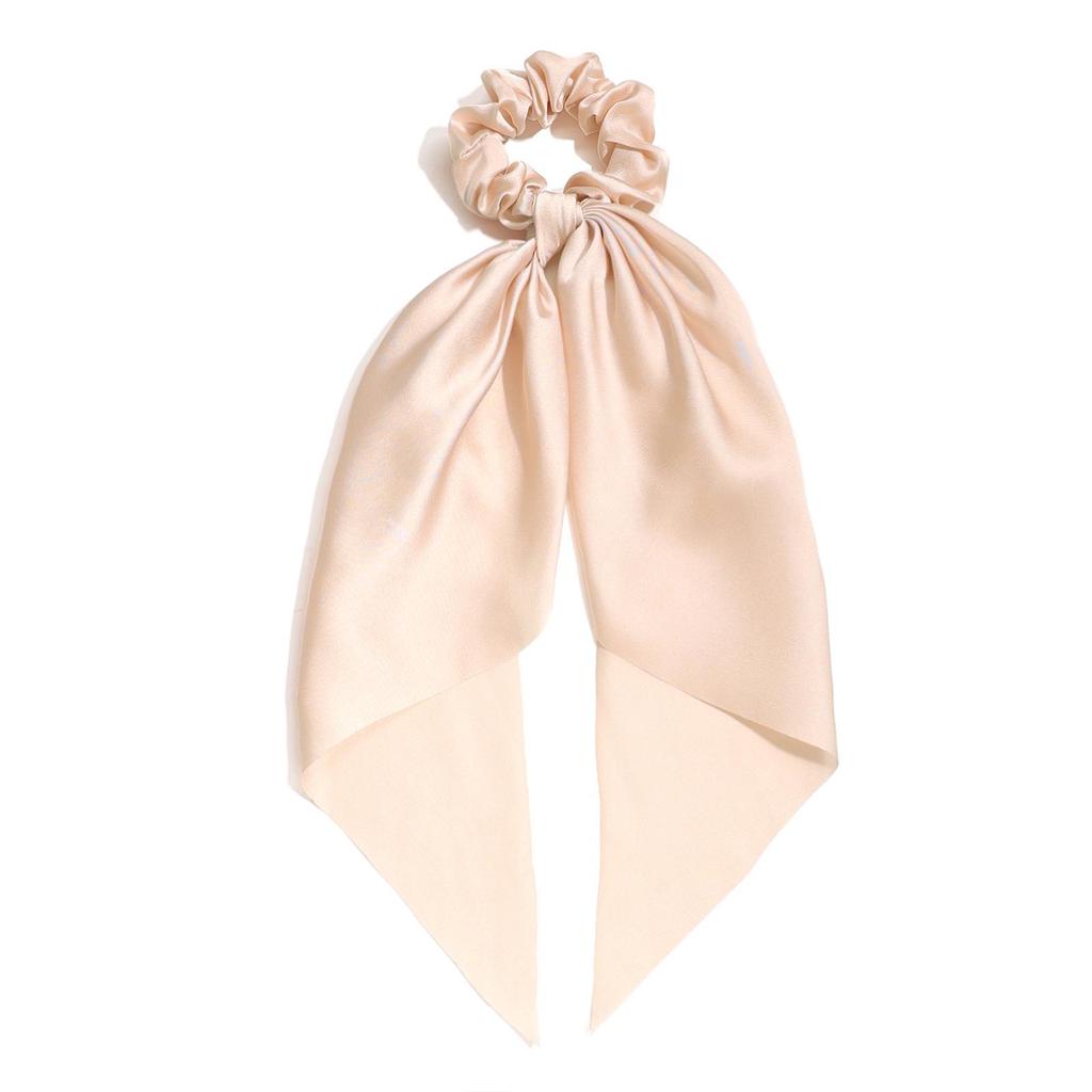 Spring Satin Knot Triangle Scarf: Solid Color Hair Accessory for Women & Girls