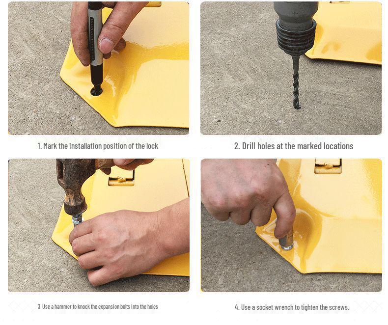 Octagonal Ground Lock: Thickened Anti-Collision Parking Bollard