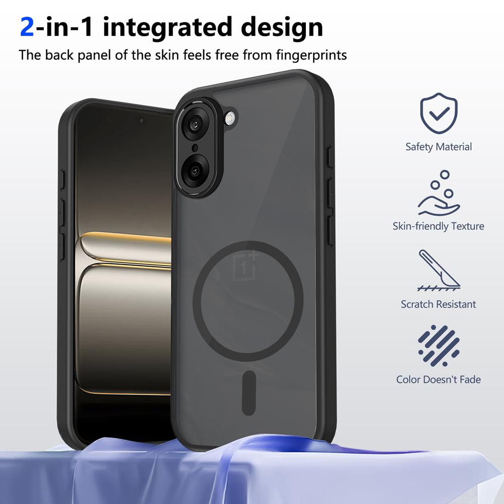 KEYSION Custodia Magnetica per Telefono per OnePlus Nord CE5 Silicone+PC Opaca Traslucida Trasparente Antiurto per OnePlus 1+Nord CE 5 5G