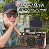 High Quality Retro Portable Radio USB TF AM FM SW Multiband Vintage Home Card Radio Bluetooth Speaker With Light Rechargeable DC