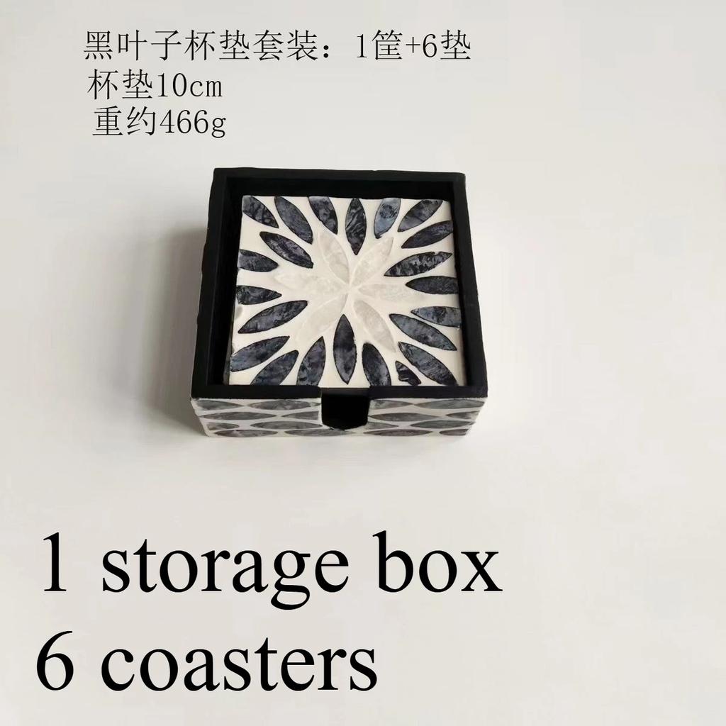 Handmade Shell Coaster Set Creative Colorful Insulation Placemat Light Luxury Natural Shell Tea Coaster Home Desktop Decoration