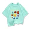 Kids Pure Cotton Tshirt Solar System Graphic Printing Summer Childrens Loose Shortsleeved Tees Boys Girls ONeck Tops