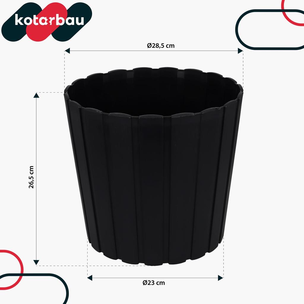 Plastic Flower Pot For Flowers And Herbs On The Balcony Or Terrace, Anthracite, 29Cm