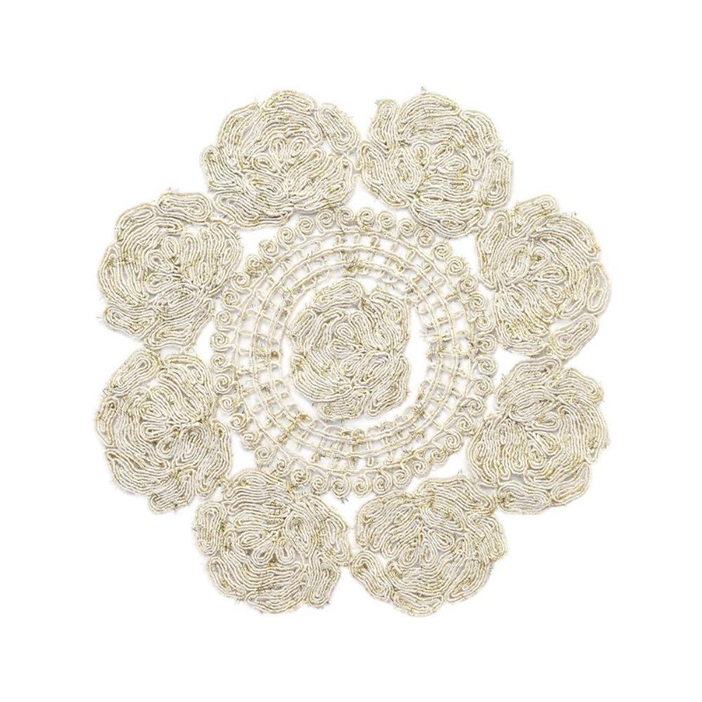 

Vintage Lace Placemat Modern Crochet Doilies Decorative Rose Embroidery Placemat Wedding Decor