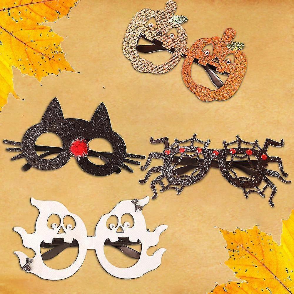Lot de 2 Lunettes de Décoration d'Halloween Lunettes Créatives Fantôme Citrouille Araignée Lunettes de Décoration pour Ambiance