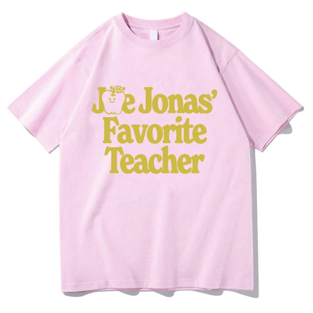 Jonas' Lieblingslehrer T-Shirt Joe Jonas Cartoon Druck Kleidung Design Harajuku Ästhetik Oberteile für Damen Herren Baumwoll-T-Shirts
