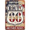 USA Route 66 Metal Signs Wall Poster Plaque Warning Sign Vintage Iron Painting Decoration for Home Cafe Living Room Club Bar