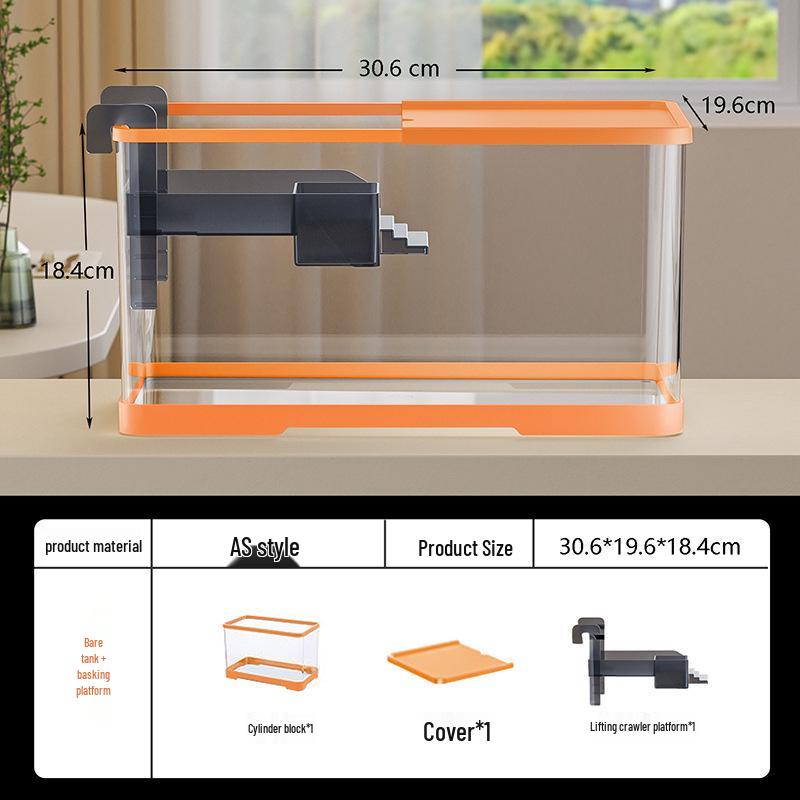 Versatile Desktop Turtle & Fish Aquarium with Basking Platform and Integrated Circulation System