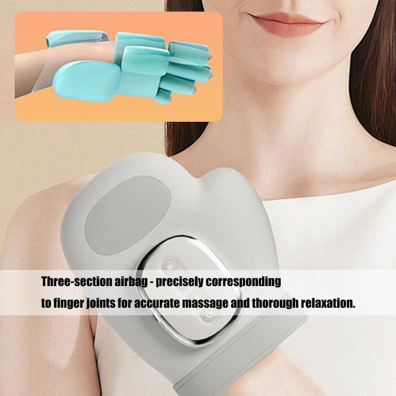 wirelessly Portable Finger Massagers with 3 Heat Level Rechargeable Battery for Carpal Tunnel and Joint Pains Relief