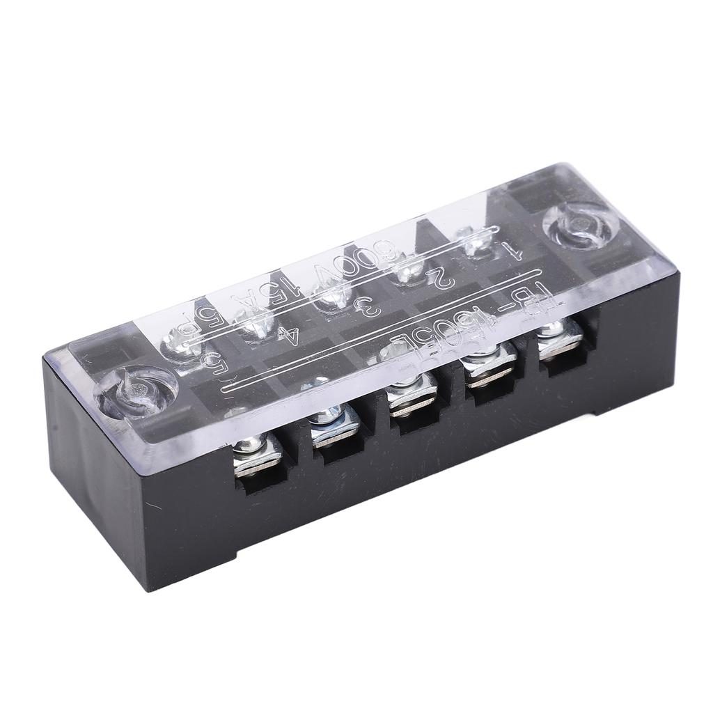 TB‑1505L Terminal Block 5 Positions 600V 15A Dual Row Screw Terminals Strip for Distribution Boxes D