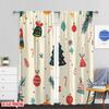 Contemporary Plane Printing Curtains Christmas Tree Snowman Winter Gift Polyester Easy Install Without Rod All Seasons Set Of 2 Made