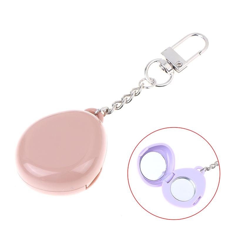Mini Mirror Keychain Storage Box With Aluminum Disk Diy Eye Shadow Powder Blusher Plastic Empty Box Portable Pendant Gift Travel
