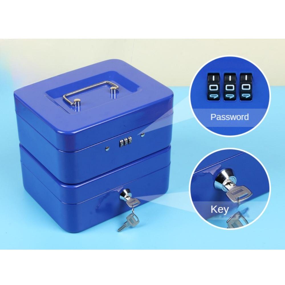 Verdickte Metall-Spardose, kreatives Schließfach, Schlüssel-Spardose, Passwort-Spardose, tragbare Spardose, abschließbare Kassenbox, kleine Sortierbox