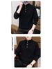 Men's Retro Half-High Collar Knit Sweater - Youthful College Style, Woolen Base Layer for Autumn/Winter