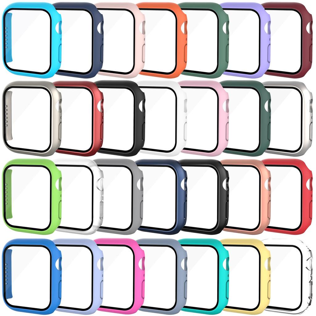 Tempered Glass+Cover For Apple Watch Series 10 9 8 7 6 5 4 SE Screen Protector Film For IWatch Series 46mm 42mm Accessorie