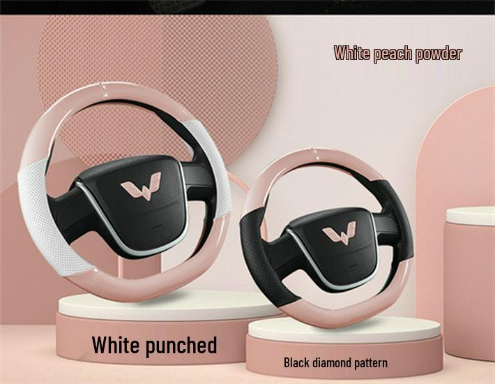 Glossy White Stain-Resistant PU Steering Wheel Cover for Hongguang MINI 2022