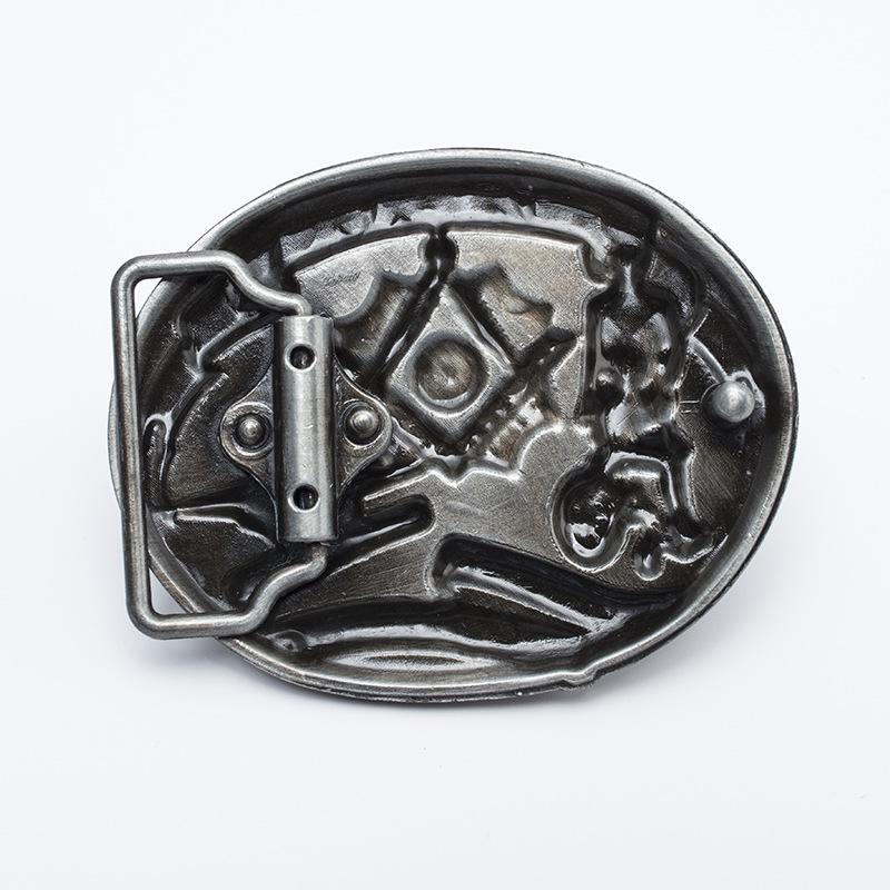 American Western Cowboy Retro Men's Oval Belt Buckle: Smooth Fashion Trend