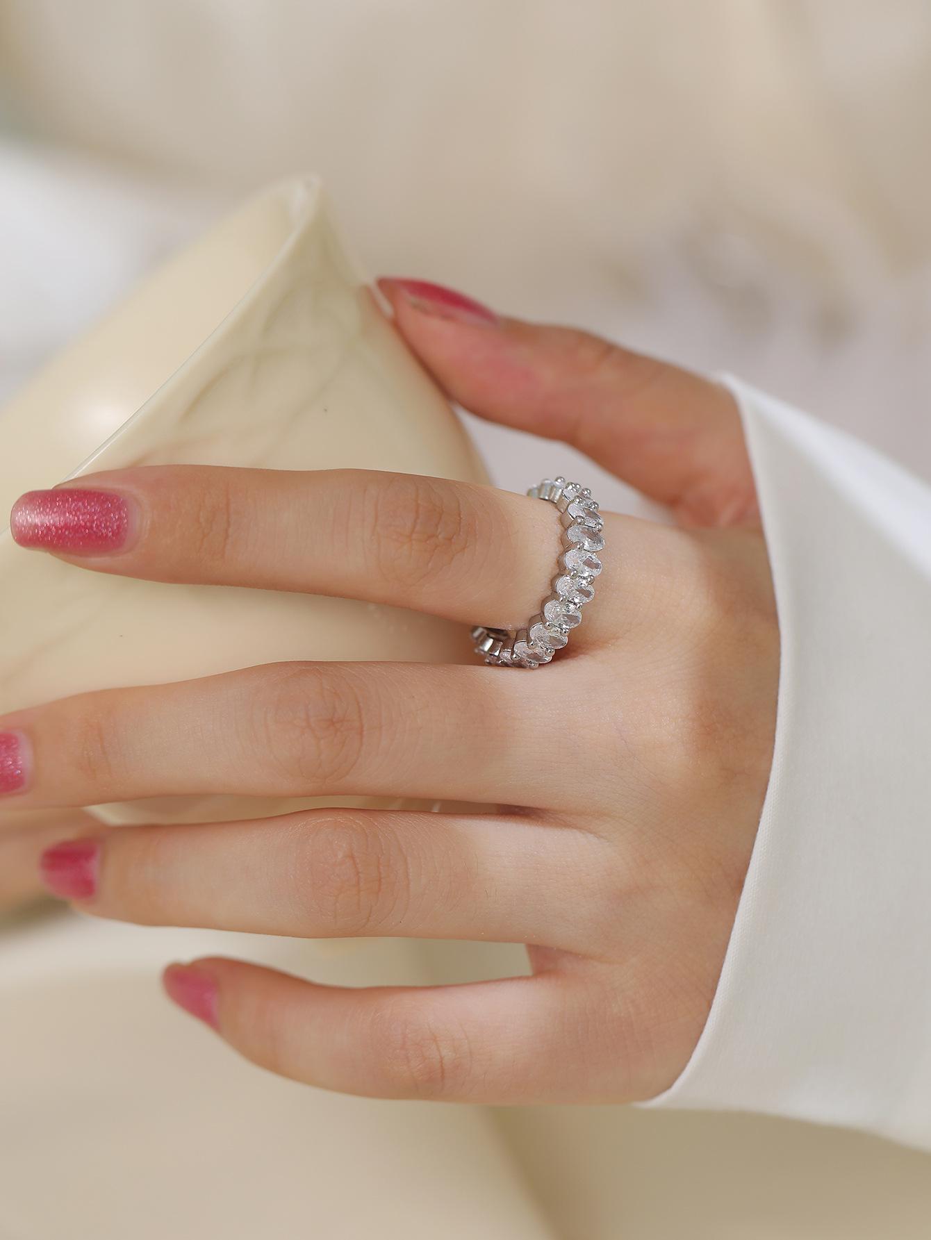 

Роскошное овальное кольцо с драгоценным камнем и медным цирконом: Сияющие, Модные и Элегантные Украшения Adjustable Open Size