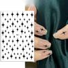 Sternenlicht Nagelsticker, Selbstklebende Sticker mit vierzackigen Sternen, Laser Gold und Silber Schwarz und Weiß Nagelsticker, Nagelsticker